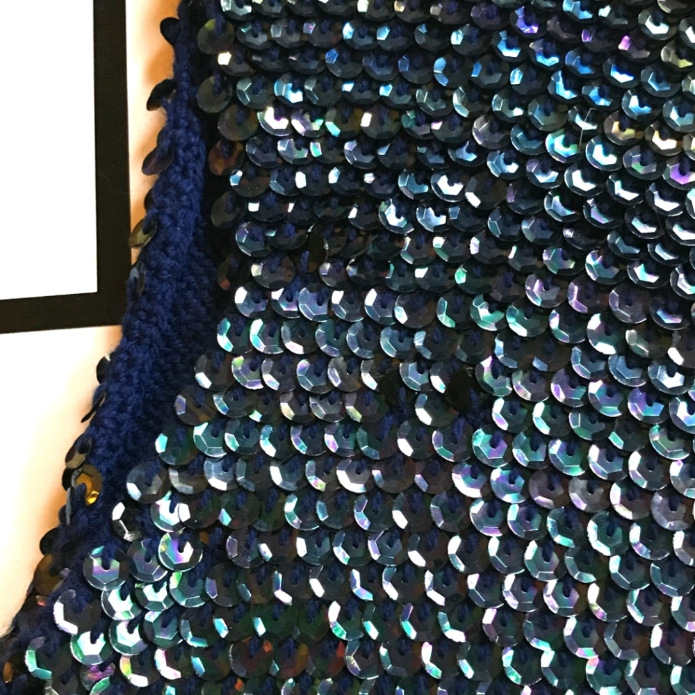 VTG Sequined Cropped Sweater